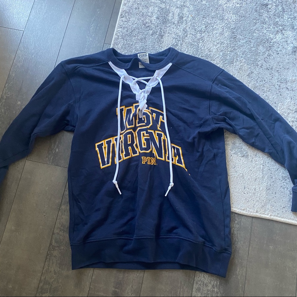 West Virginia University Tie Up Sweatshirt Top